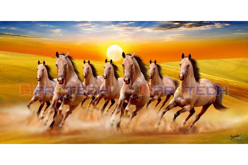 Best seven Running horses painting | 7 horses vastu canvas