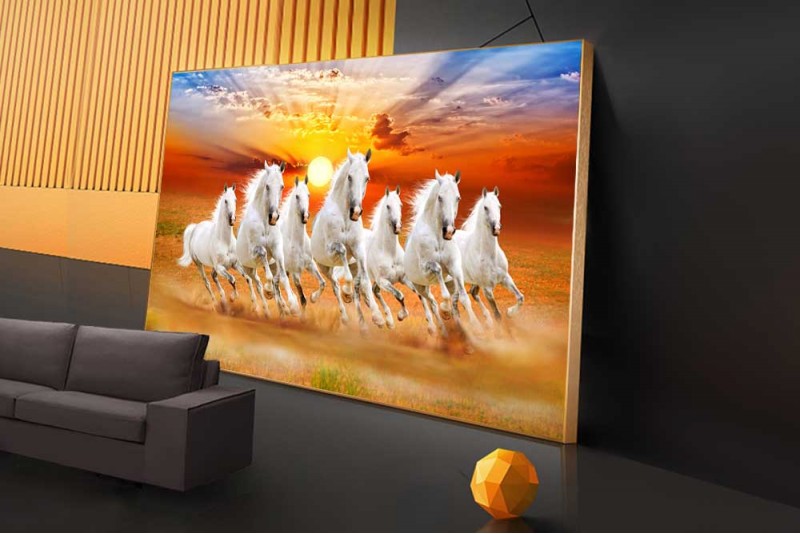 035 High Resolution Seven Horses Painting On Canvas R