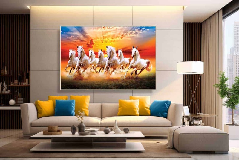 Seven Running horses Vastu Painting Beautiful 7 horses