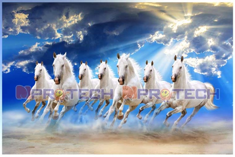 vastu 7 horse seven running horses painting for living room