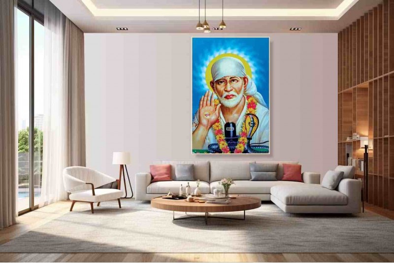 Shirdi Sai Baba Painting On Canvas 214