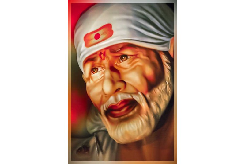 Shirdi Sai Baba Painting On Canvas 213L