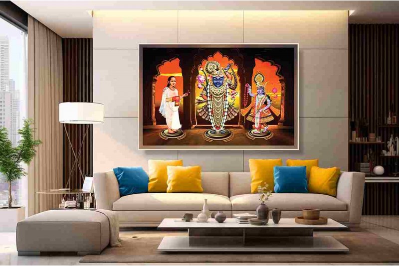 Best Srinathji Yamunaji Mahaprabhuji Painting On canvas 236
