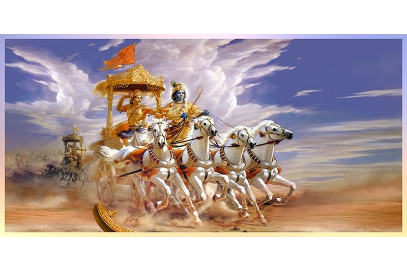 Lord krishna arjuna chariot painting at home