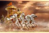 Arjun Shree Krishna Mahabharat Wall Painting Canvas 45M