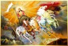 Surya Dev chariot 7 running horse Vastu painting on canvas 01L