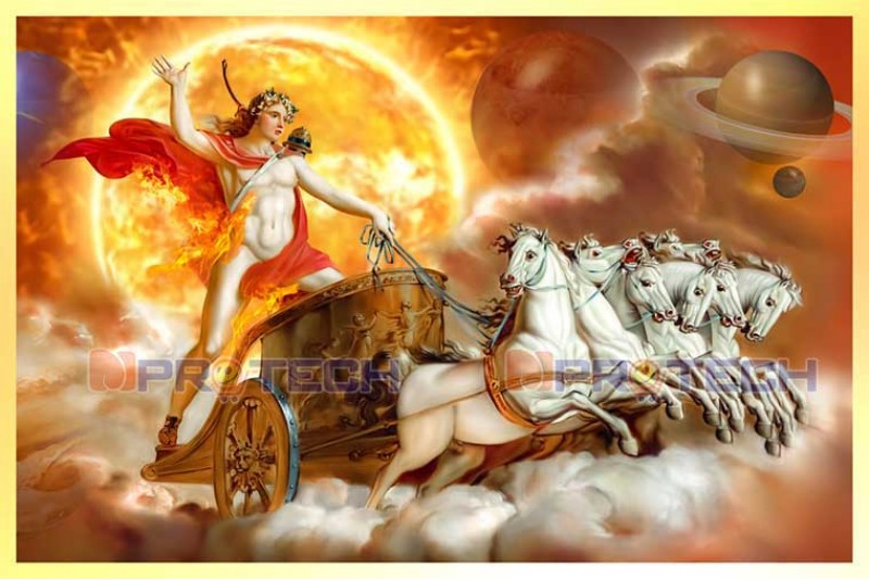 004 Surya Dev With 7 running Horses Chariot Painting Right S
