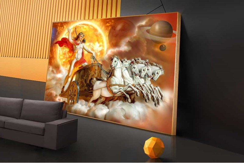 004 Surya Dev With 7 running Horses Chariot Painting Right S