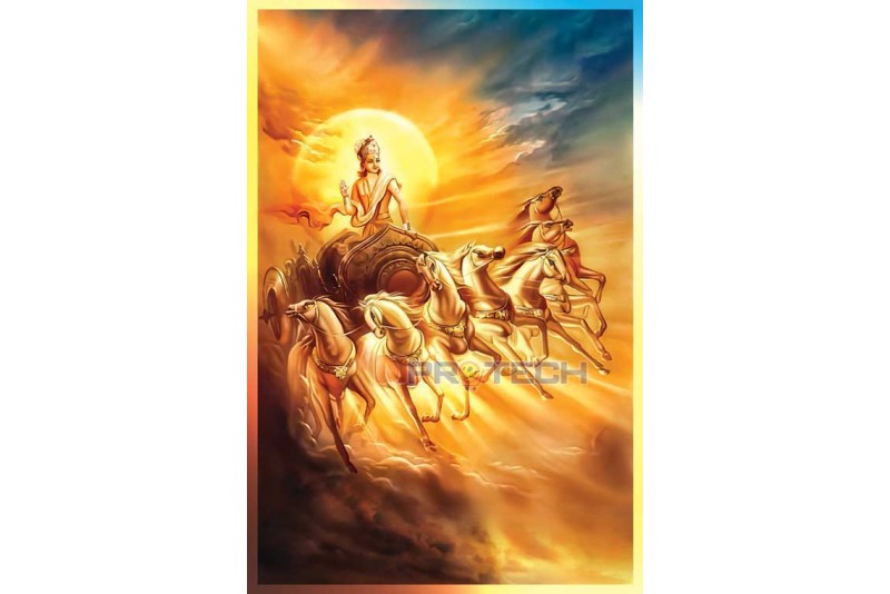 Surya Dev With 7 running Horses Chariot Painting Best of 21