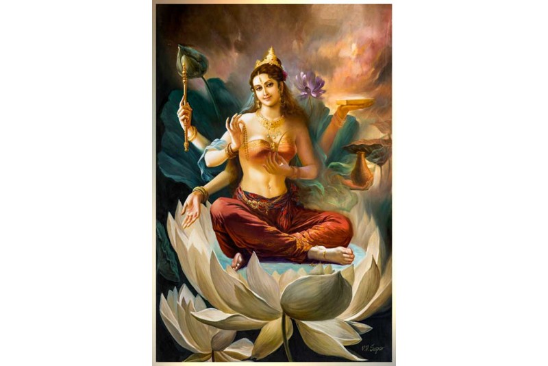 Tara Painting on canvas Maha Shanti Tara for Virtues M