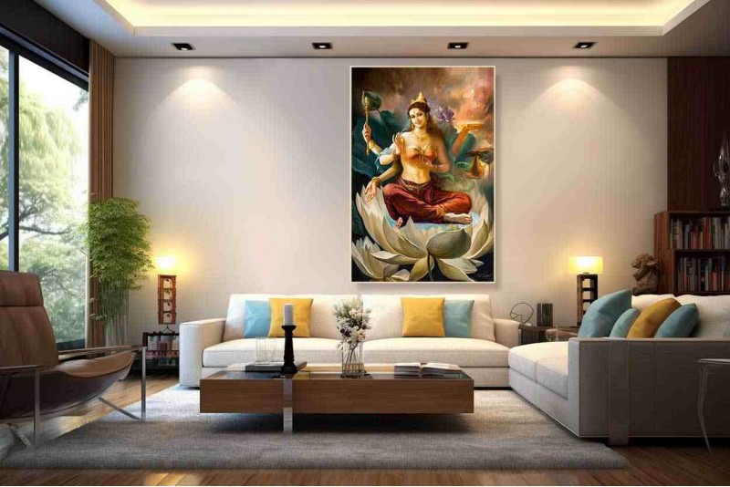 Tara Painting on canvas Maha Shanti Tara for Virtues L